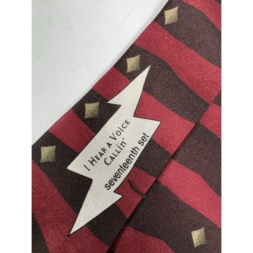 Grateful Dead Tie I Hear A Voice 17th Set VTG 1996 Burgundy Geometric X-Long
